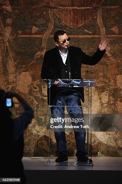 Filmmaker Wong Kar-wai speaks during The Metropolitan Museum Of Art's "China: Through The Looking Glass" press presentation at Metropolitan Museum of...