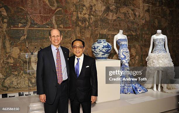 Asian Art department chairman at The Metropolitan Museum Of Art, Mike Hearn and businessman Silas Chou attend The Metropolitan Museum Of Art's...