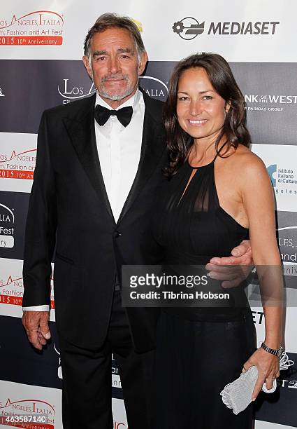 Fabio Testi and Antonella Liguori attend the Los Angeles Italia opening gala at TCL Chinese 6 Theatres on February 15, 2015 in Hollywood, California.