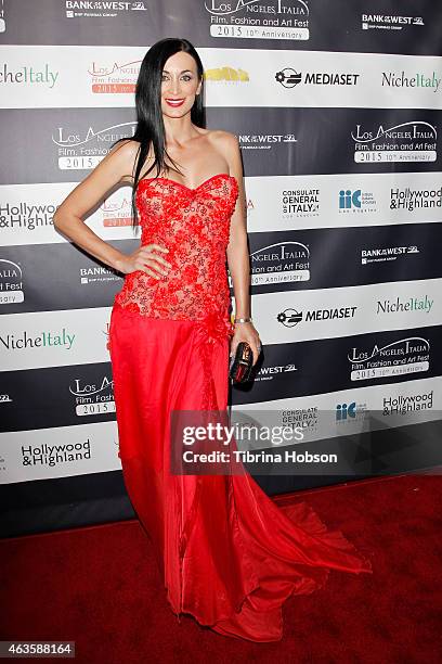 Regina Salpagarova attends the Los Angeles Italia opening gala at TCL Chinese 6 Theatres on February 15, 2015 in Hollywood, California.