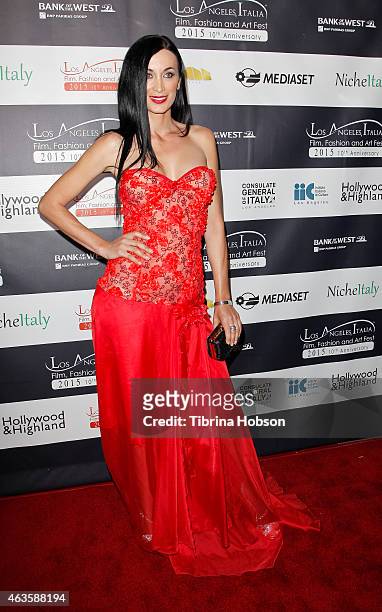 Regina Salpagarova attends the Los Angeles Italia opening gala at TCL Chinese 6 Theatres on February 15, 2015 in Hollywood, California.
