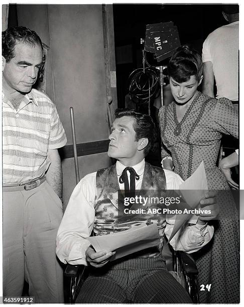 Women Trouble" - Airdate: December 17, 1957. L-R: UNKNOWN;HUGH O'BRIAN;NANCY HADLEY