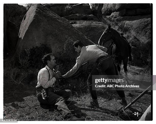 One Man Army" - Airdate: January 7, 1958. L-R: WILLIAM PHIPPS;HUGH O'BRIAN