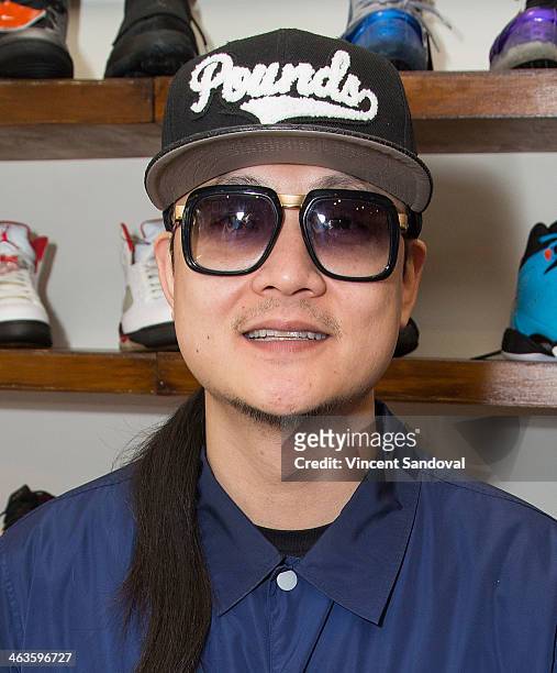 Splif of Far East Movement attends a meet and greet at Canvas LA on January 18, 2014 in Los Angeles, California.