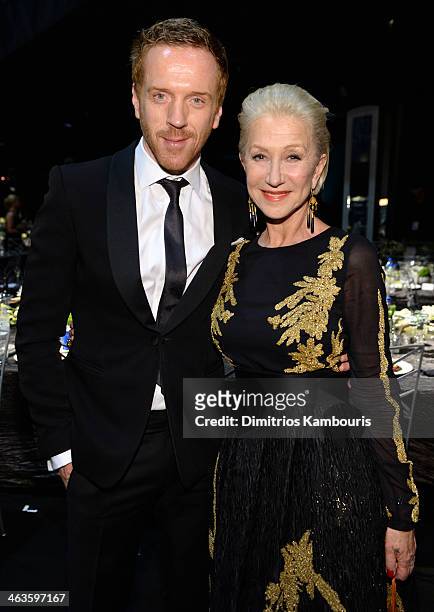 Actors Damian Lewis and Helen Mirren attend the 20th Annual Screen Actors Guild Awards at The Shrine Auditorium on January 18, 2014 in Los Angeles,...