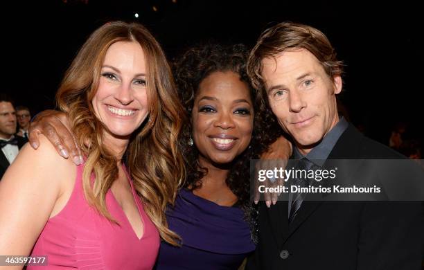 Actress Julia Roberts, Oprah Winfrey, and Danny Moder attend the 20th Annual Screen Actors Guild Awards at The Shrine Auditorium on January 18, 2014...