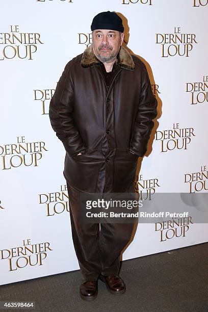 Director Jean-Pierre Jeunet attends 'Le Dernier Loup' Paris Premiere. Held at Cinema UGC Normandie on February 16, 2015 in Paris, France.
