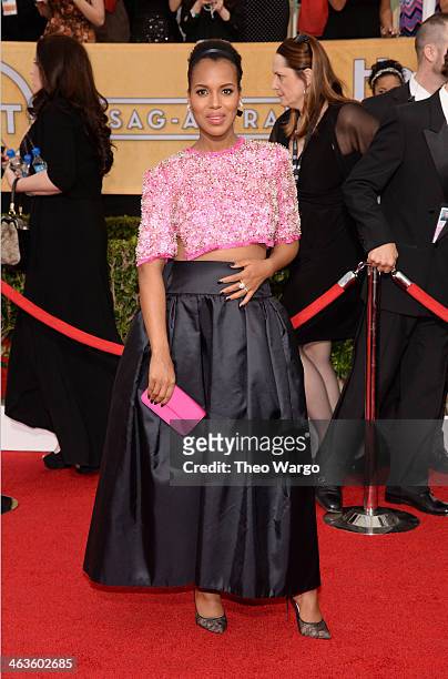 Actress Kerry Washington attends 20th Annual Screen Actors Guild Awards at The Shrine Auditorium on January 18, 2014 in Los Angeles, California.