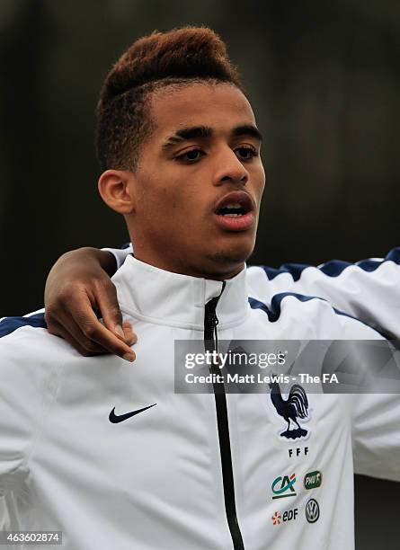 Yassin Fortune of France looks on during the UEFA Under-16 Development Tournament match between Slovakia U16 and France U16 at St Georges Park on...