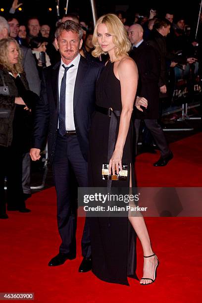 Sean Penn and Charlize Theron attends the World Premiere of "The Gunman" at BFI Southbank on February 16, 2015 in London, England.