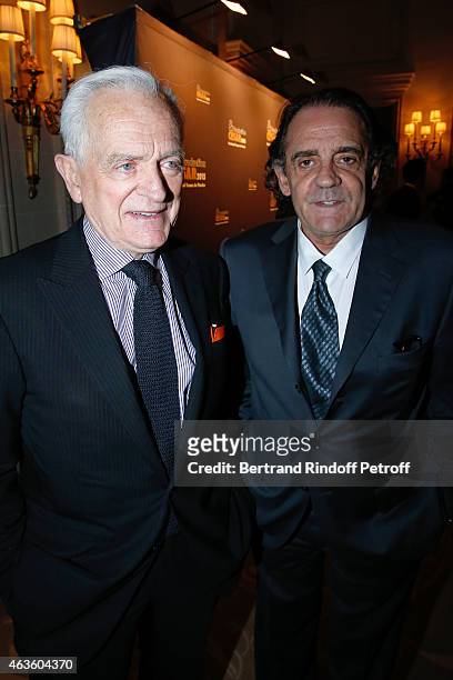 Journalist Philippe Labro and Producer Jean-Francois Lepetit attend the 'Daniel Toscan du Plantier Producer's Price - Cesar Film Awards 2015'. Held...