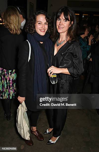 Jessica Brown Findlay and Liza Marshall attend the after party following the press night performance of "A View From The Bridge" at The National Cafe...