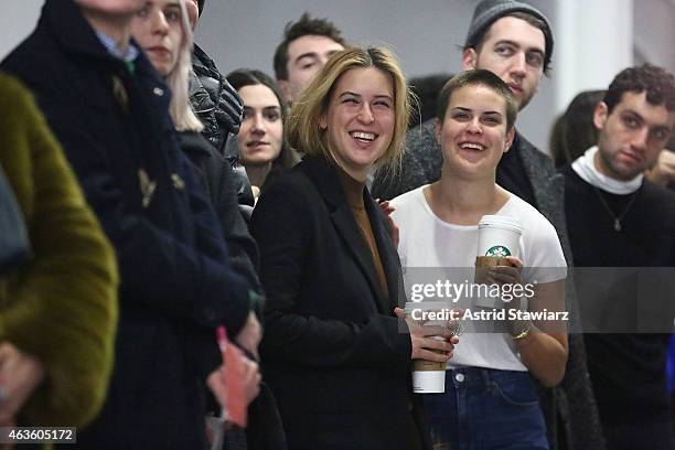 Scout Willis and Tallulah Willis attend Eckhaus Latta -Front Row during MADE Fashion Week Fall 2015 on February 16, 2015 in New York City.