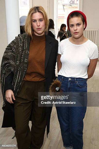 Scout Willis and Tallulah Willis attend Eckhaus Latta -Front Row during MADE Fashion Week Fall 2015 on February 16, 2015 in New York City.
