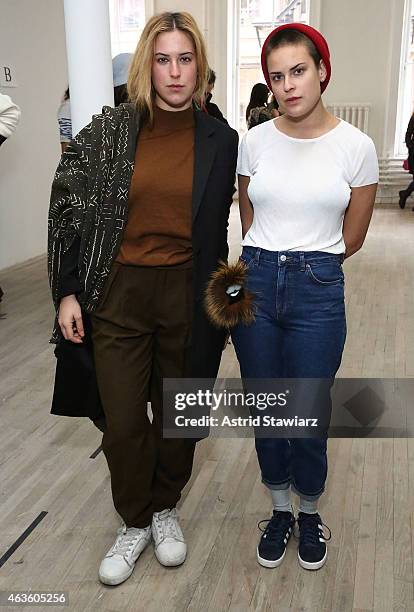 Scout Willis and Tallulah Willis attend Eckhaus Latta -Front Row during MADE Fashion Week Fall 2015 on February 16, 2015 in New York City.