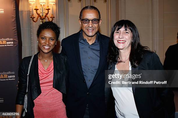 Kessen, Producer Abderrahmane Sissako and Producer Sylvie Pialat attend the 'Daniel Toscan du Plantier Producer's Price - Cesar Film Awards 2015'....