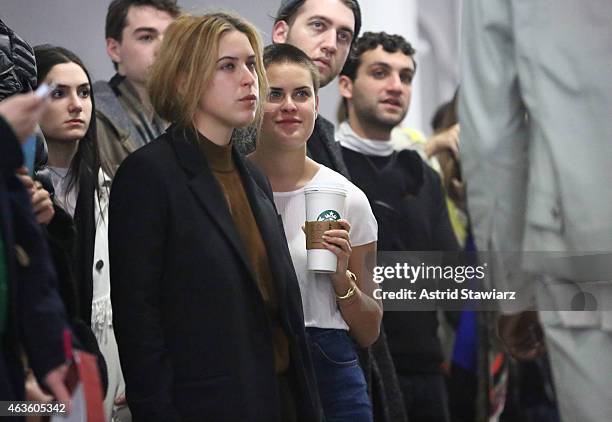 Scout Willis and Tallulah Willis attend Eckhaus Latta -Front Row during MADE Fashion Week Fall 2015 on February 16, 2015 in New York City.