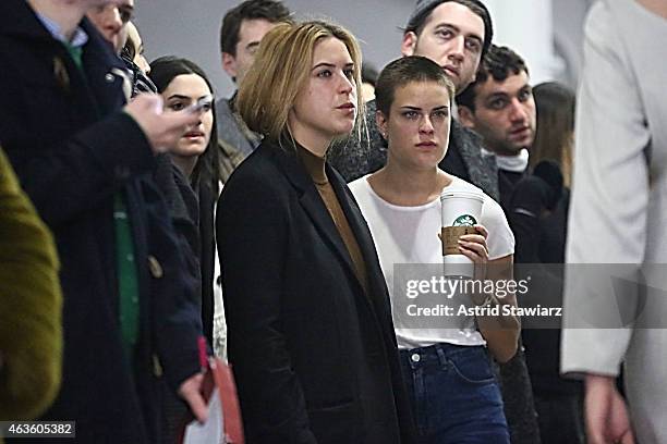 Scout Willis and Tallulah Willis attend Eckhaus Latta -Front Row during MADE Fashion Week Fall 2015 on February 16, 2015 in New York City.