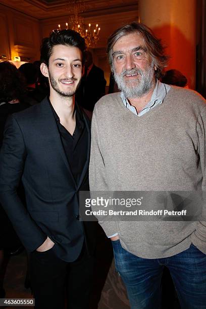 Actor Pierre Niney and Producer Pierre-Ange Le Pogam attend the 'Daniel Toscan du Plantier Producer's Price - Cesar Film Awards 2015'. Held at Hotel...