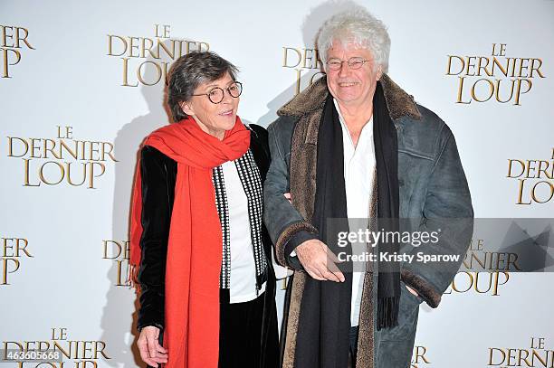 Jean-Jacques Annaud and his wife Laurence Annaud attend the 'Le Dernier Loup' Paris Premiere at Cinema UGC Normandie on February 16, 2015 in Paris,...