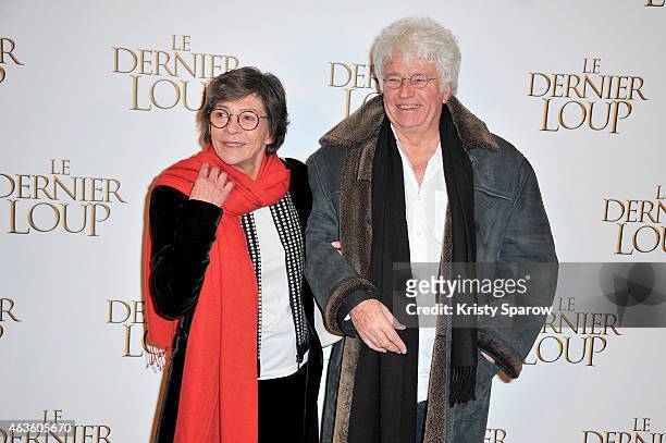Jean-Jacques Annaud and his wife Laurence Annaud attend the 'Le Dernier Loup' Paris Premiere at Cinema UGC Normandie on February 16, 2015 in Paris,...