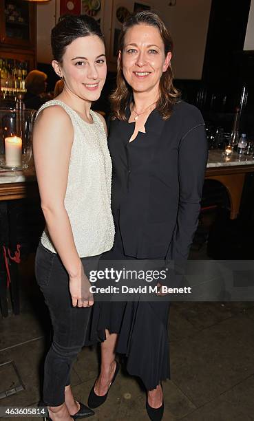 Cast members Phoebe Fox and Nicola Walker attend the after party following the press night performance of "A View From The Bridge" at The National...