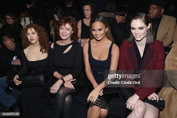 Bernadette Peters, Susan Sarandon, Chrissy Teigen and Coco Rocha attend the Donna Karan New York fashion show during Mercedes-Benz Fashion Week Fall...