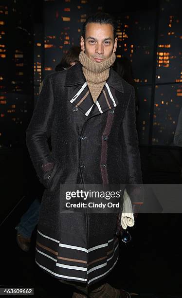 James Aguiar attends the Donna Karan New York fashion show during Mercedes-Benz Fashion Week Fall 2015 on February 16, 2015 in New York City.