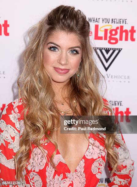 Actress Allie DeBerry arriving at the premiere of "Pass The Light" at ArcLight Cinemas on February 2, 2015 in Hollywood, California.