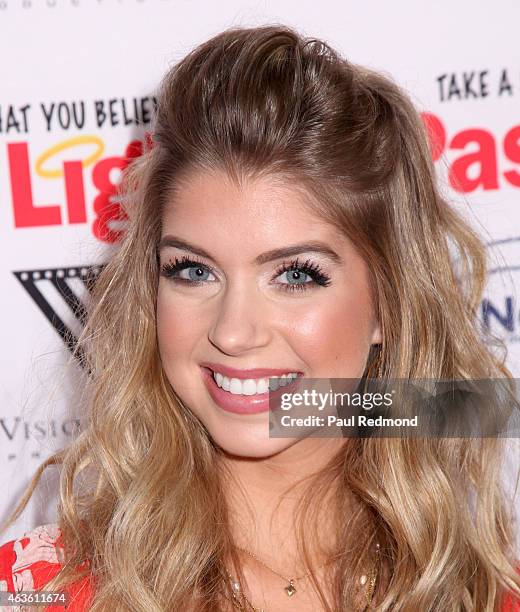 Actress Allie DeBerry arriving at the premiere of "Pass The Light" at ArcLight Cinemas on February 2, 2015 in Hollywood, California.