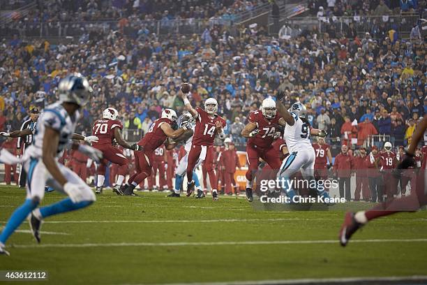 Playoffs: Arizona Cardinals QB Ryan Lindley in action, passing vs Carolina Panthers at Bank of America Stadium. Charlotte, NC 1/3/2015 CREDIT: Chris...