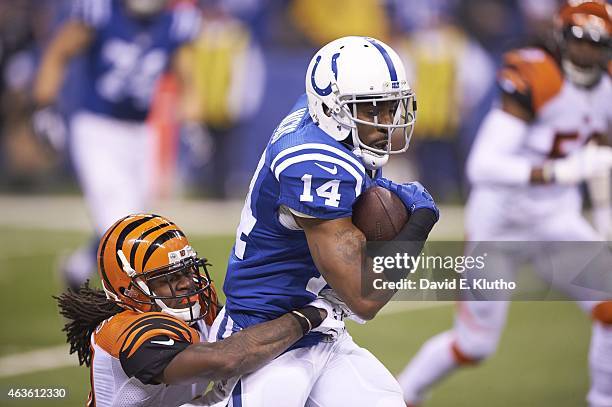 Playoffs: Indianapolis Colts Hakeem Nicks in action vs Cincinnati Bengals at Lucas Oil Stadium. Indianapolis, IN 1/4/2015 CREDIT: David E. Klutho