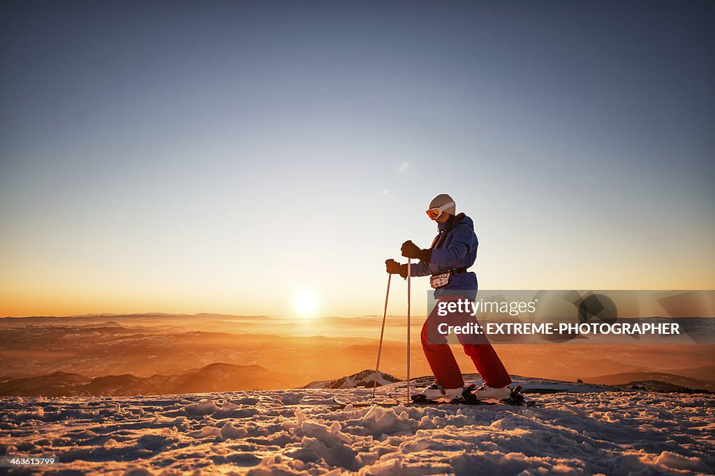 Camminata nordica al tramonto