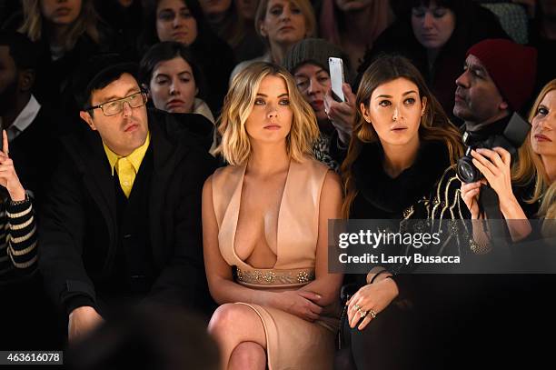 Actress Ashley Benson attends the Reem Acra fashion show during Mercedes-Benz Fashion Week Fall 2015 at The Salon at Lincoln Center on February 16,...