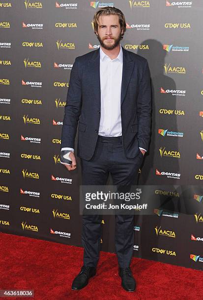 Actor Liam Hemsworth arrives at the 2015 G'Day USA Gala Featuring The AACTA International Awards Presented By Quantas at Hollywood Palladium on...