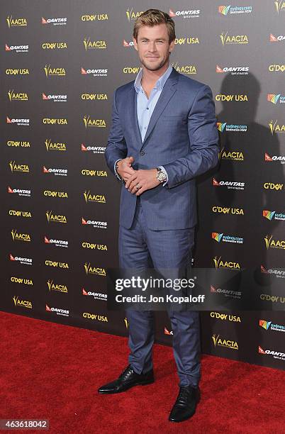 Actor Chris Hemsworth arrives at the 2015 G'Day USA Gala Featuring The AACTA International Awards Presented By Quantas at Hollywood Palladium on...