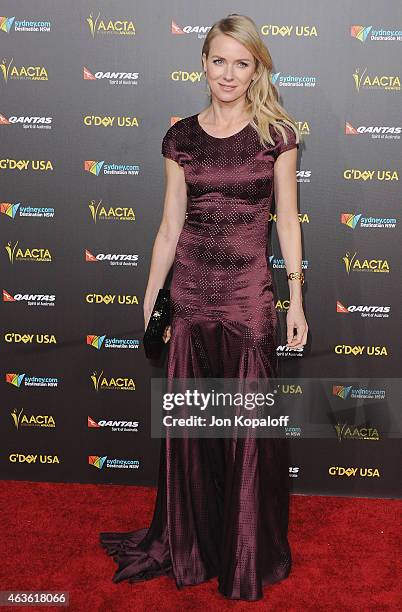 Actress Naomi Watts arrives at the 2015 G'Day USA Gala Featuring The AACTA International Awards Presented By Quantas at Hollywood Palladium on...