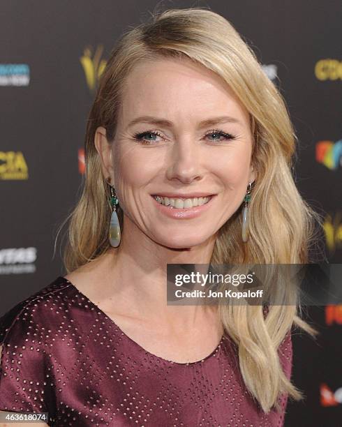 Actress Naomi Watts arrives at the 2015 G'Day USA Gala Featuring The AACTA International Awards Presented By Quantas at Hollywood Palladium on...