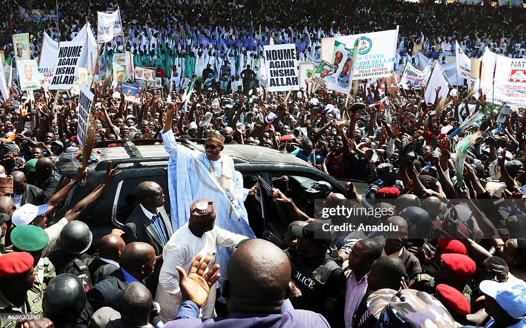 Nigerian Presidential candidate Muhammadu Buhari holds election rally in Maiduguri