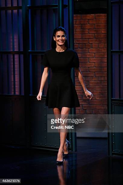 Episode 0164 -- Pictured: Actress Angie Harmon arrives on February 16, 2015 --