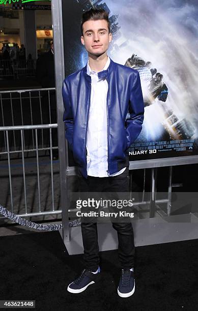 YouTube Personality Chris Collins attends the premiere of 'Project Almanac' at TCL Chinese Theatre on January 27, 2015 in Hollywood, California.
