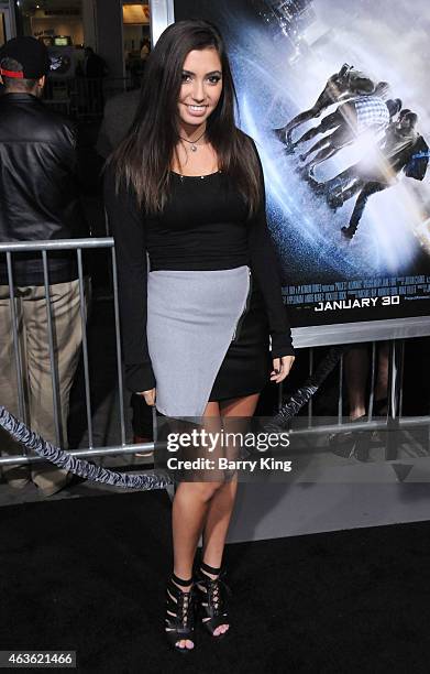 Actress Tara Michelle attends the premiere of 'Project Almanac' at TCL Chinese Theatre on January 27, 2015 in Hollywood, California.