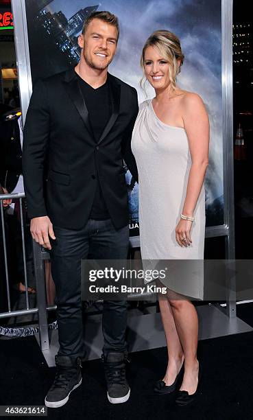 Actor Alan Ritchson and wife Catherine Ritchson attend the premiere of 'Project Almanac' at TCL Chinese Theatre on January 27, 2015 in Hollywood,...