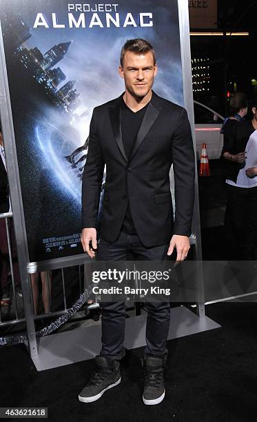 Actor Alan Ritchson attends the premiere of 'Project Almanac' at TCL Chinese Theatre on January 27, 2015 in Hollywood, California.