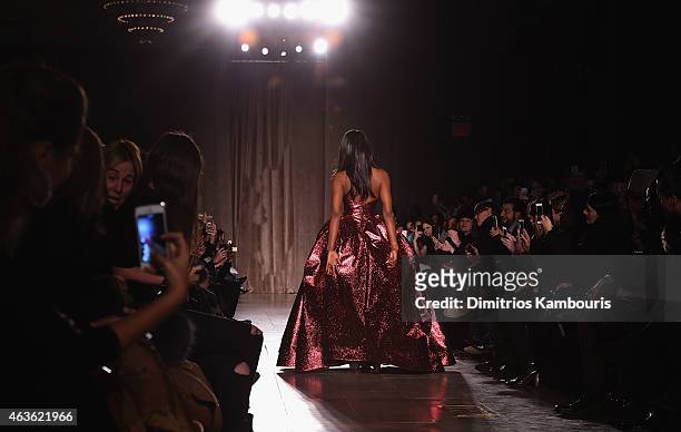Naomi Campbell attends Front Row & Backstage - Mercedes-Benz Fashion Week Fall 2015 at Vanderbilt Hall at Grand Central Terminal on February 16, 2015...