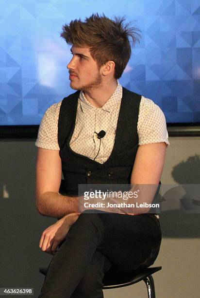 YouTube personality Joey Graceffa speaks onstage during Vanity Fair Campaign Hollywood Social Club - "YouTube All Stars:" Social Media Influencers...