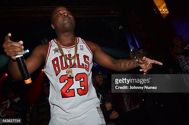 Troy Ave performs at the Best Ever After Party Hosted By Yo Gotti And Fabolous at Webster Hall on February 15 in New York, New York.