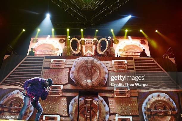 Chris Brown performs onstage during the "Between The Sheets" tour at Barclays Center of Brooklyn on February 16, 2015 in New York City.