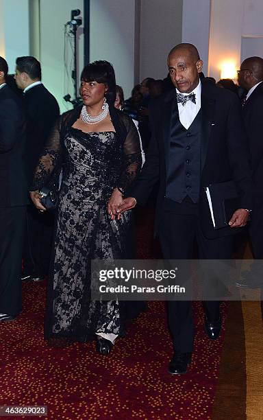 Bernice King and Steve Julal attend the 2014 Salute To Greatness Awards Dinner at the Hyatt Regency on January 18, 2014 in Atlanta, Georgia.