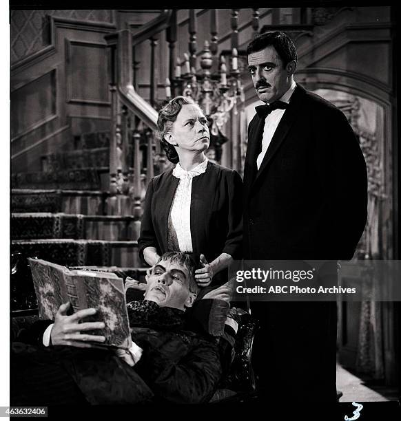 Mother Lurch Visits the Addams Family" - Airdate: January 15, 1965. L-R: TED CASSIDY;ELLEN CORBY;JOHN ASTIN